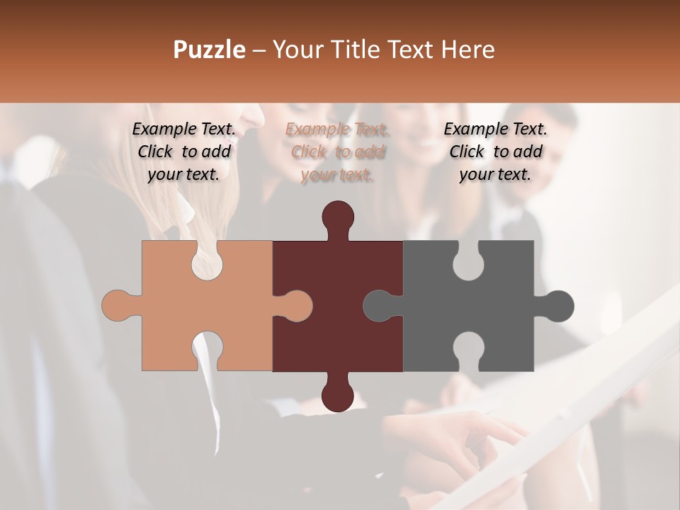 A Group Of Business People Sitting At A Table PowerPoint Template