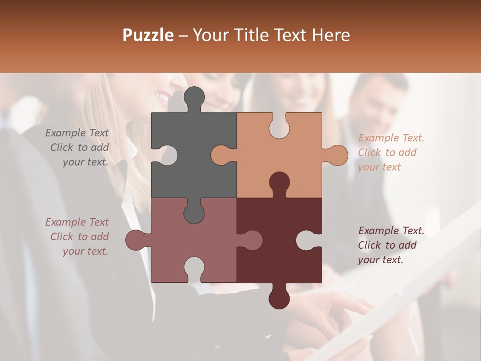 A Group Of Business People Sitting At A Table PowerPoint Template