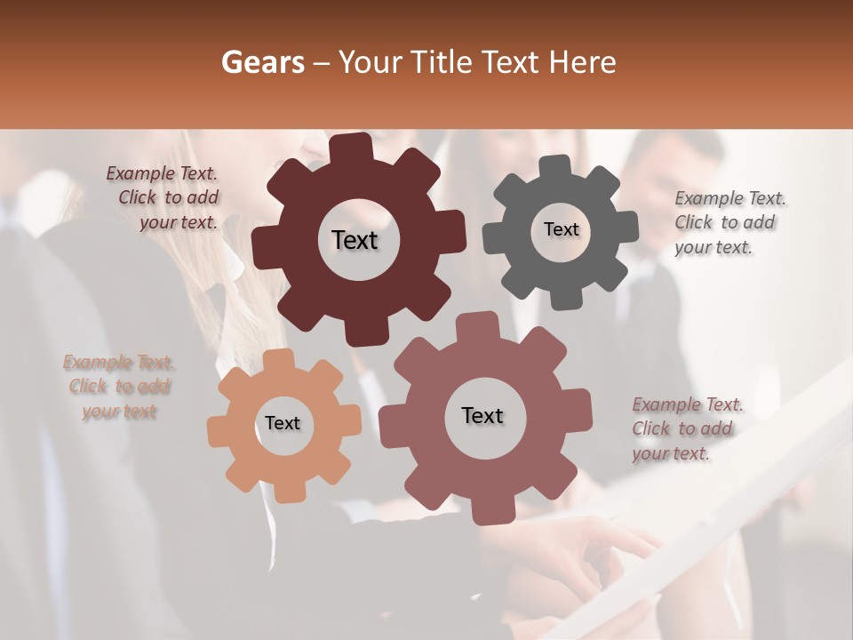 A Group Of Business People Sitting At A Table PowerPoint Template