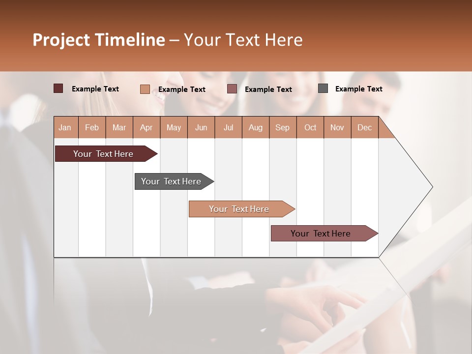 A Group Of Business People Sitting At A Table PowerPoint Template
