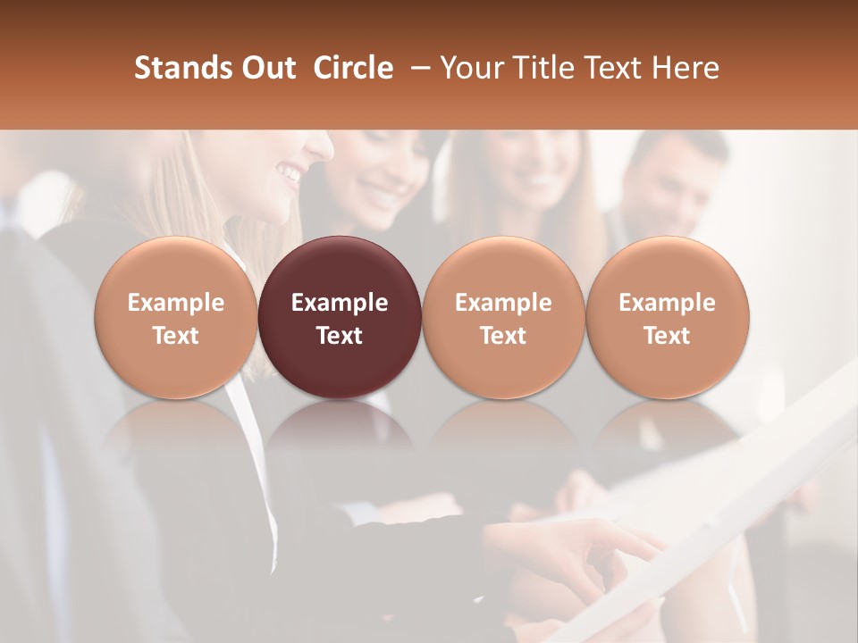 A Group Of Business People Sitting At A Table PowerPoint Template