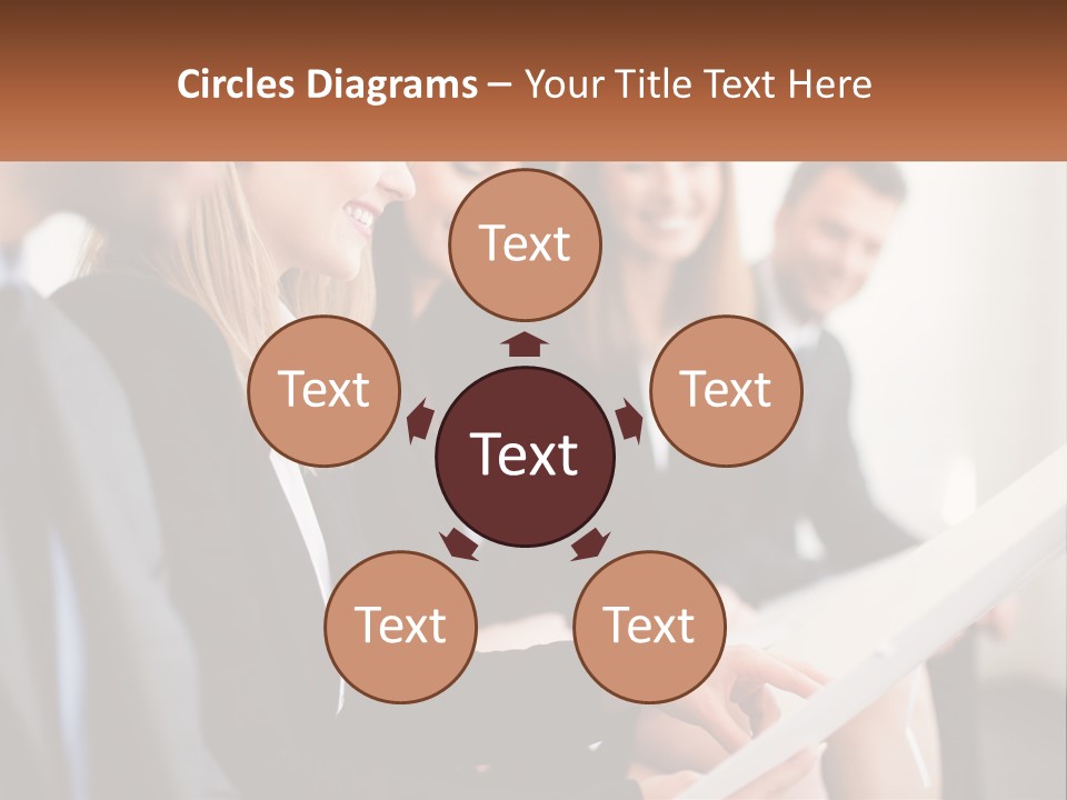 A Group Of Business People Sitting At A Table PowerPoint Template