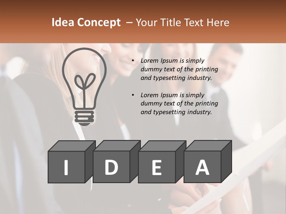 A Group Of Business People Sitting At A Table PowerPoint Template