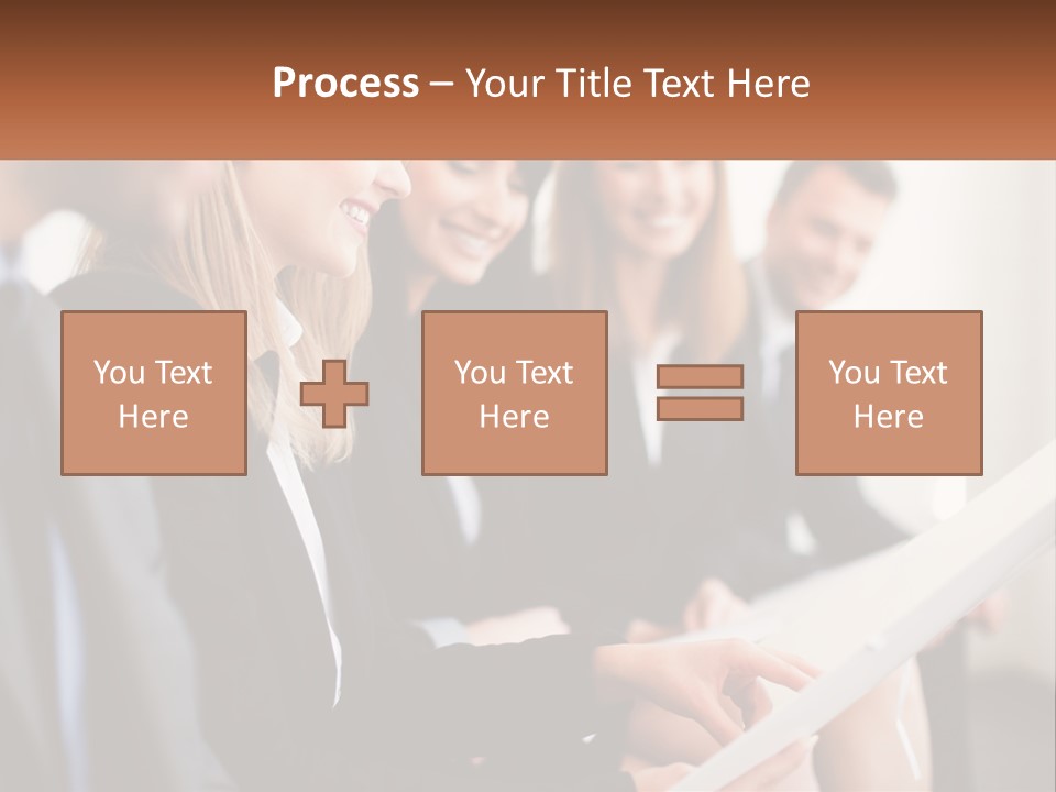 A Group Of Business People Sitting At A Table PowerPoint Template