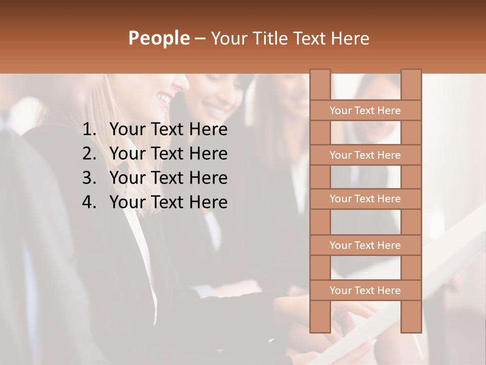A Group Of Business People Sitting At A Table PowerPoint Template