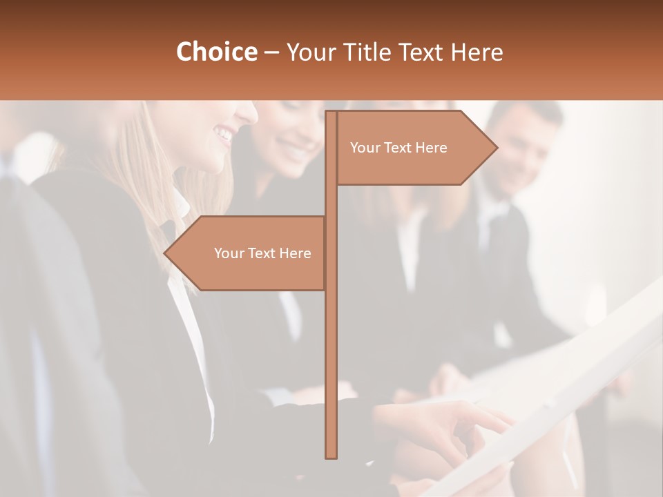 A Group Of Business People Sitting At A Table PowerPoint Template