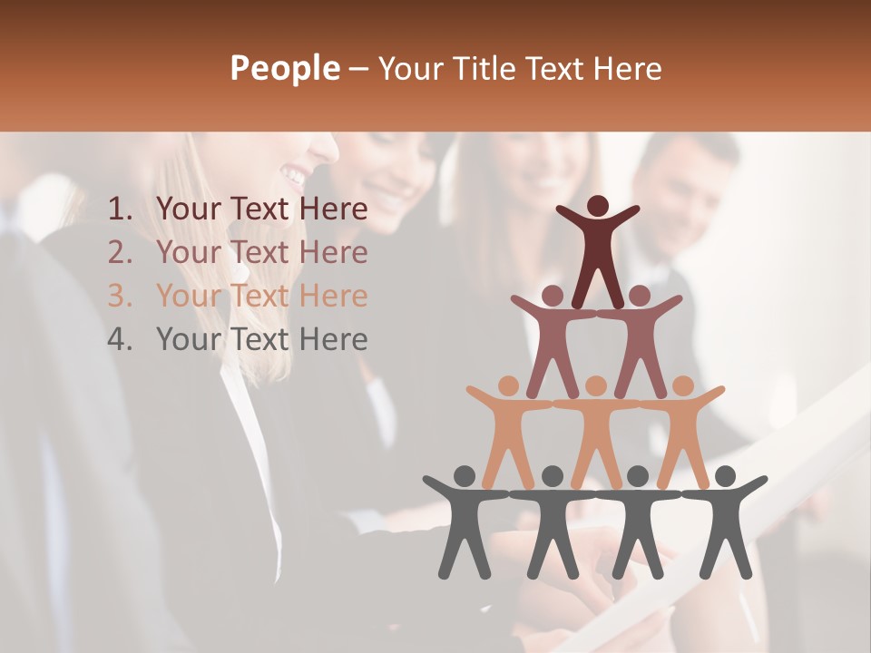 A Group Of Business People Sitting At A Table PowerPoint Template
