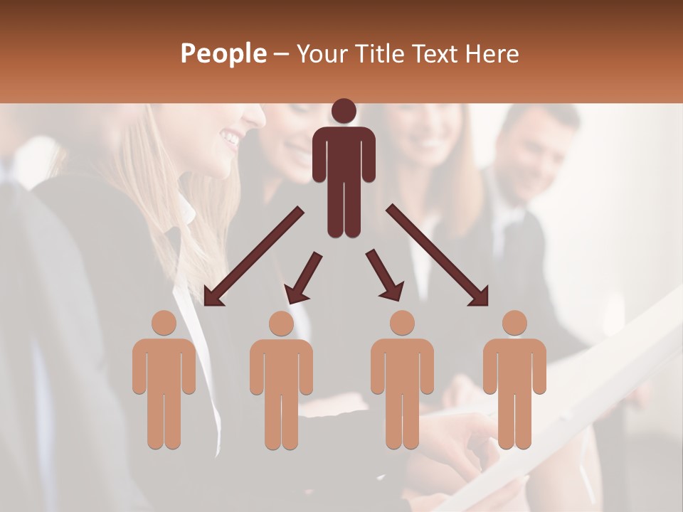 A Group Of Business People Sitting At A Table PowerPoint Template