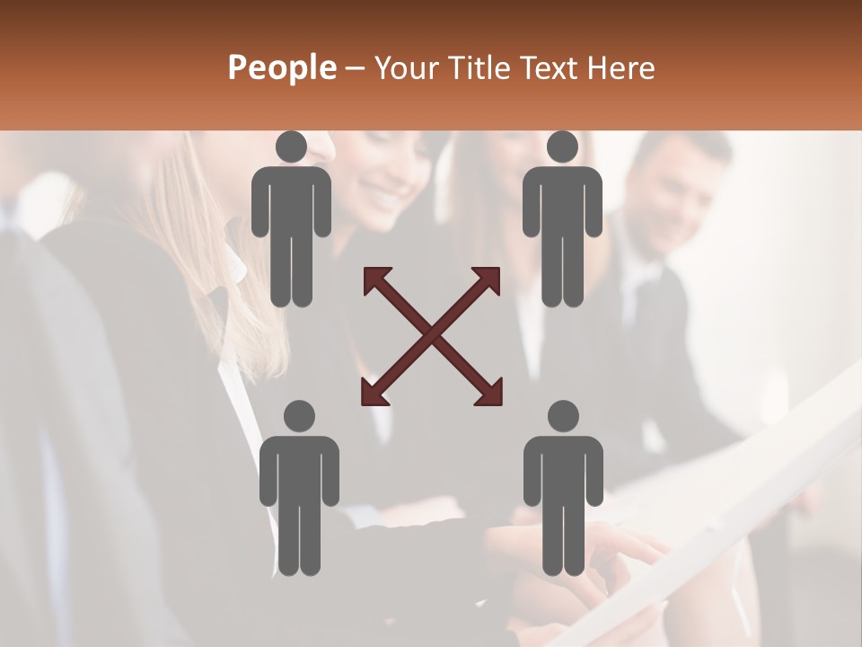 A Group Of Business People Sitting At A Table PowerPoint Template