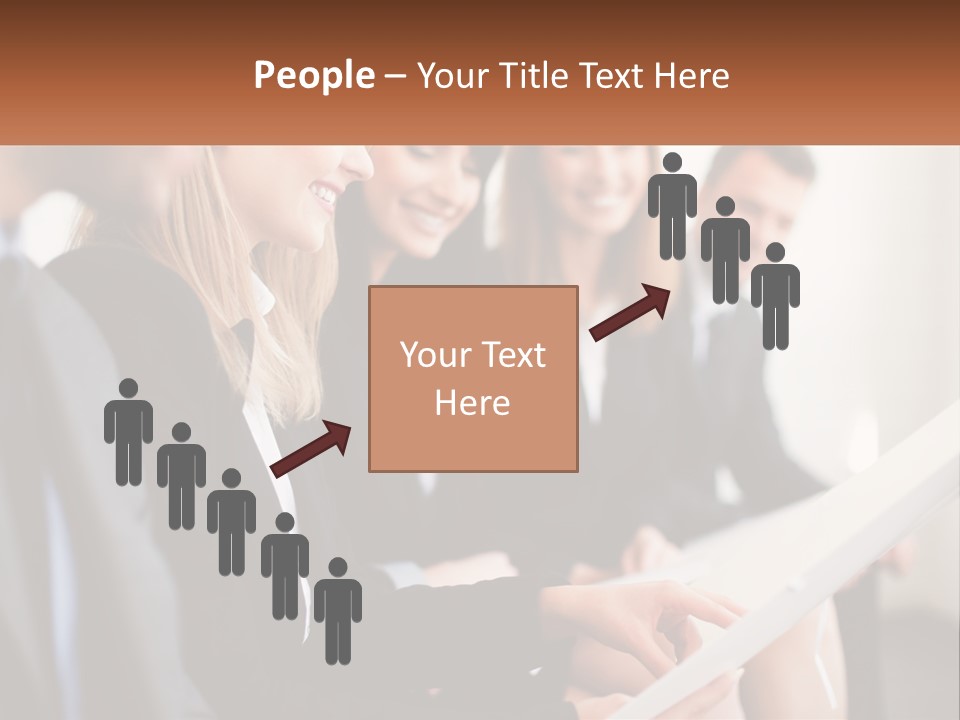 A Group Of Business People Sitting At A Table PowerPoint Template