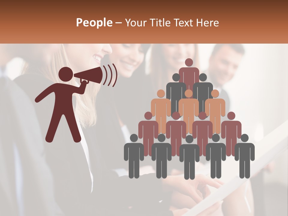 A Group Of Business People Sitting At A Table PowerPoint Template
