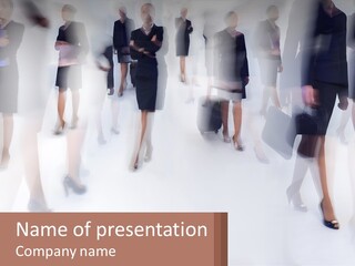 A Group Of Business People Standing In A Room PowerPoint Template