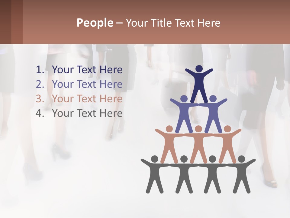 A Group Of Business People Standing In A Room PowerPoint Template
