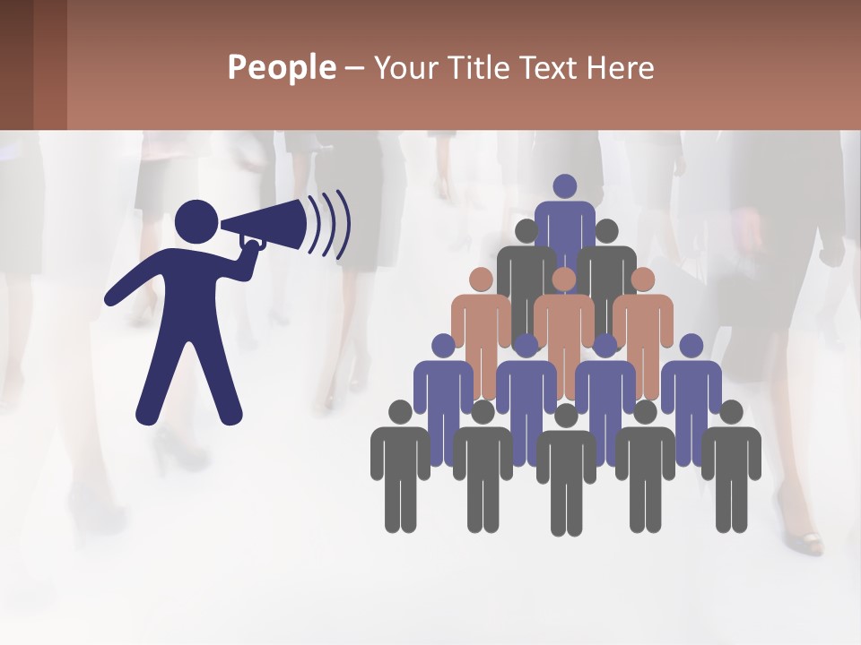 A Group Of Business People Standing In A Room PowerPoint Template