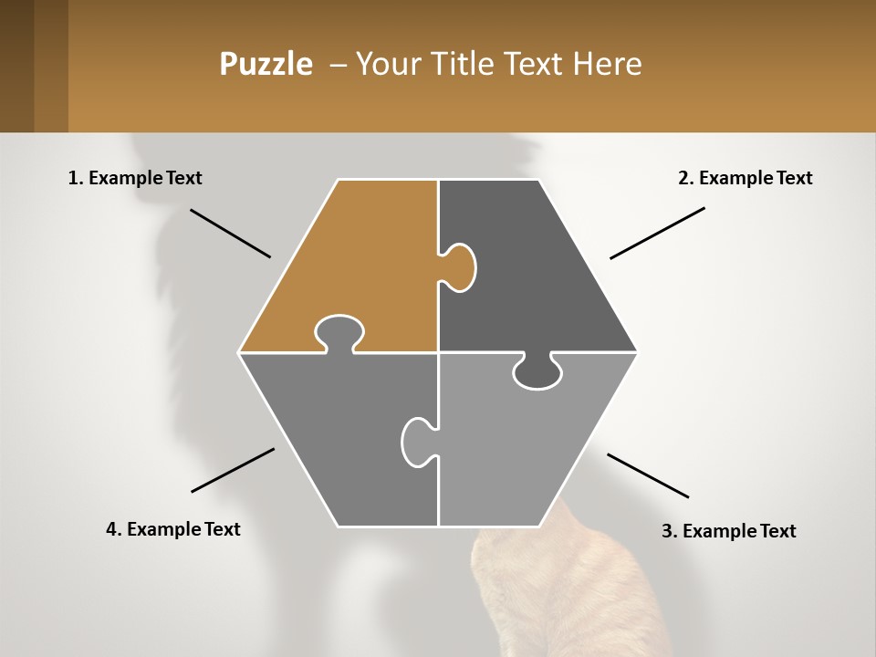 A Cat Sitting In Front Of A Shadow Of A Lion PowerPoint Template