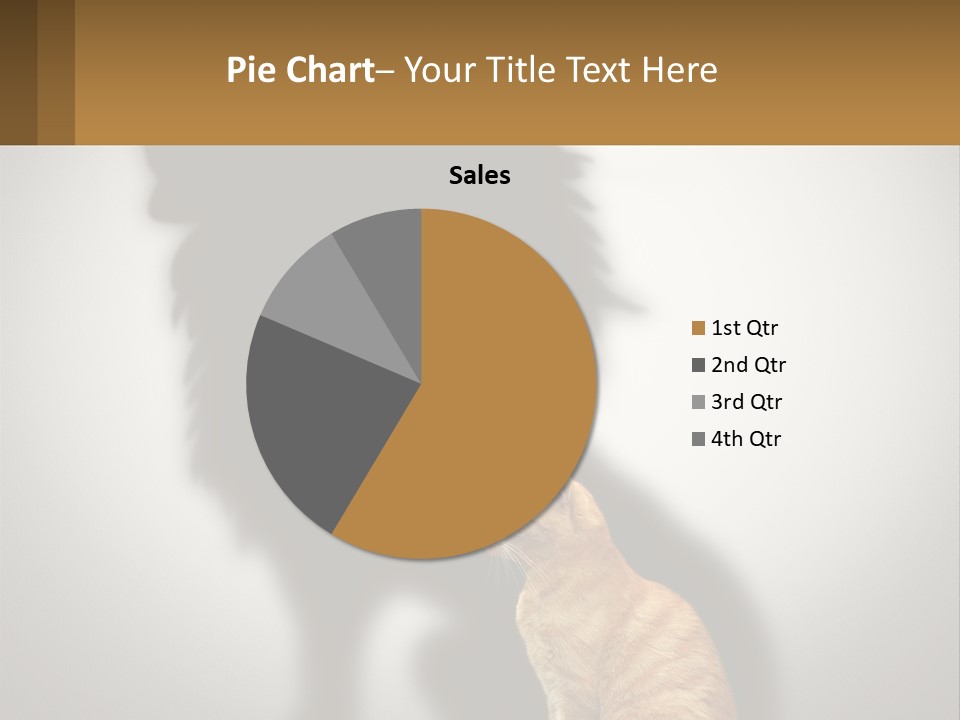A Cat Sitting In Front Of A Shadow Of A Lion PowerPoint Template
