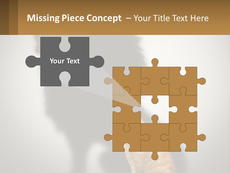 A Cat Sitting In Front Of A Shadow Of A Lion PowerPoint Template