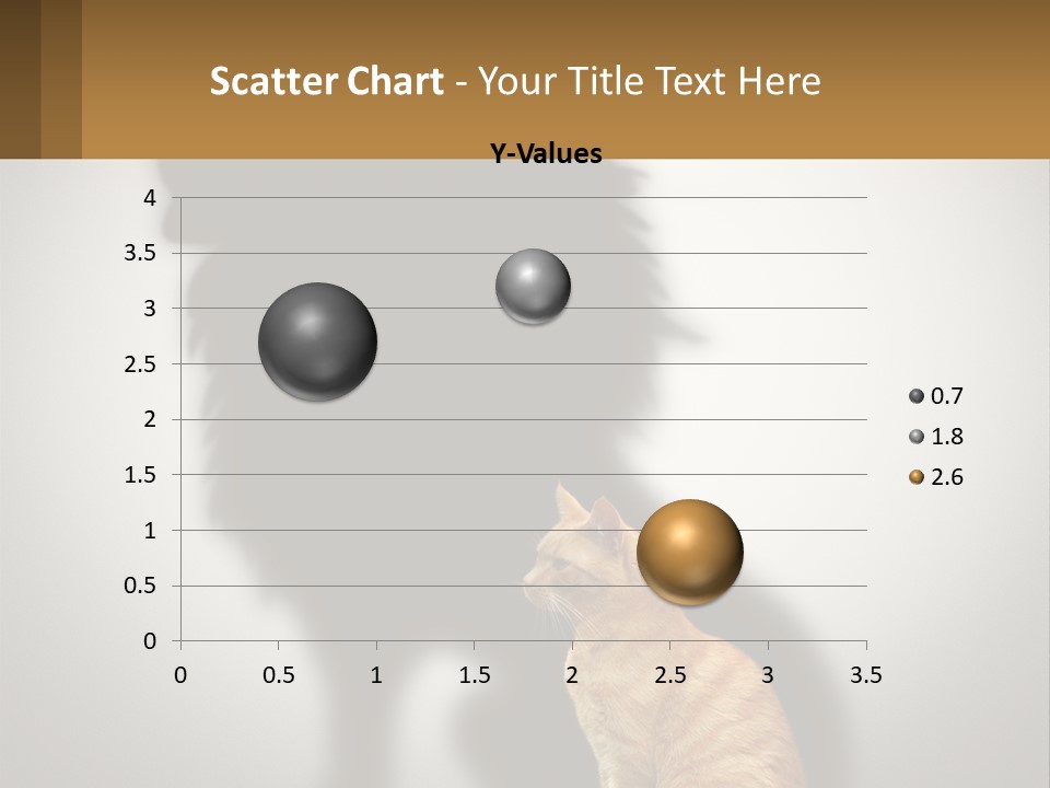 A Cat Sitting In Front Of A Shadow Of A Lion PowerPoint Template