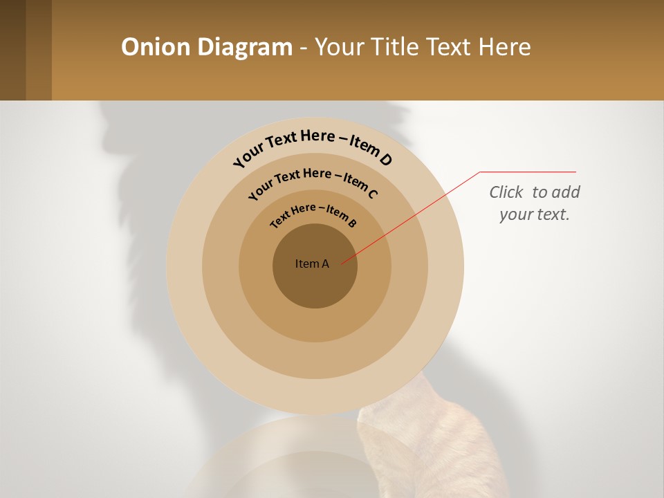 A Cat Sitting In Front Of A Shadow Of A Lion PowerPoint Template