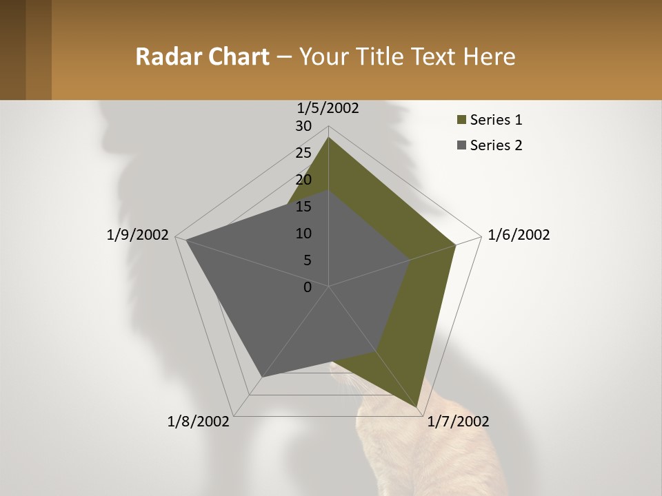 A Cat Sitting In Front Of A Shadow Of A Lion PowerPoint Template