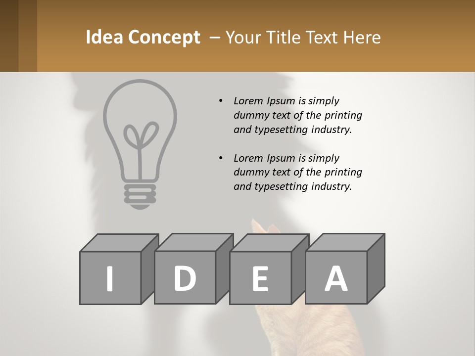 A Cat Sitting In Front Of A Shadow Of A Lion PowerPoint Template