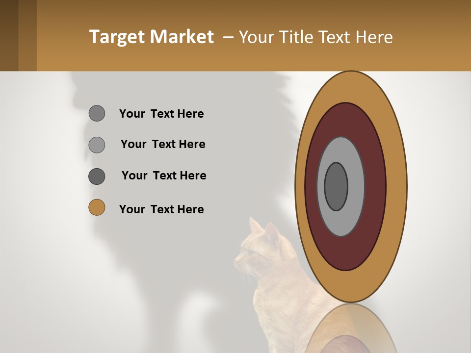 A Cat Sitting In Front Of A Shadow Of A Lion PowerPoint Template