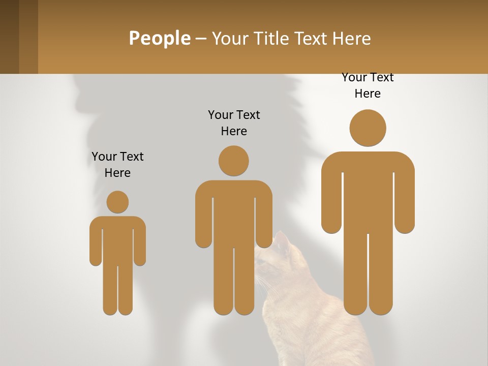 A Cat Sitting In Front Of A Shadow Of A Lion PowerPoint Template