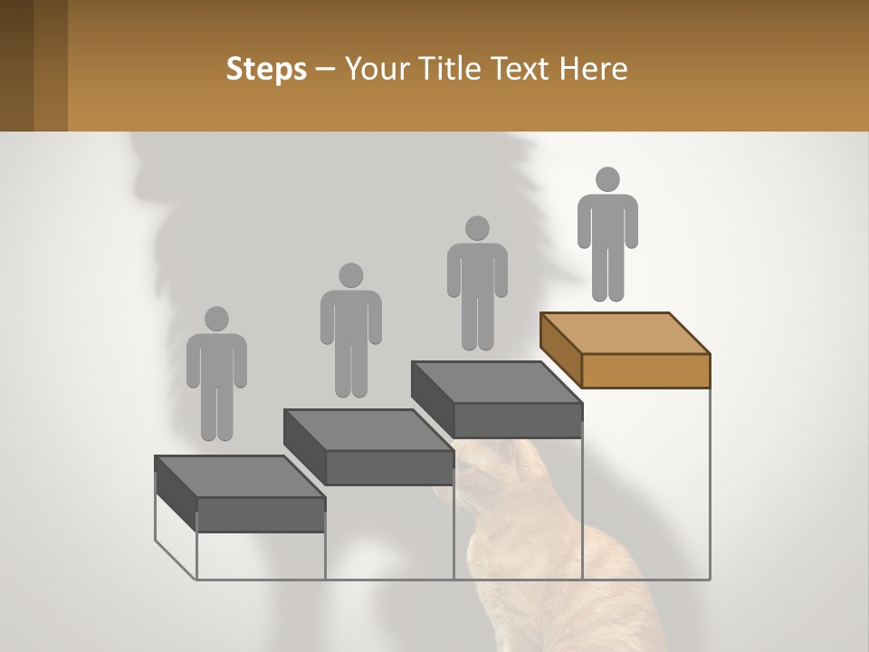 A Cat Sitting In Front Of A Shadow Of A Lion PowerPoint Template