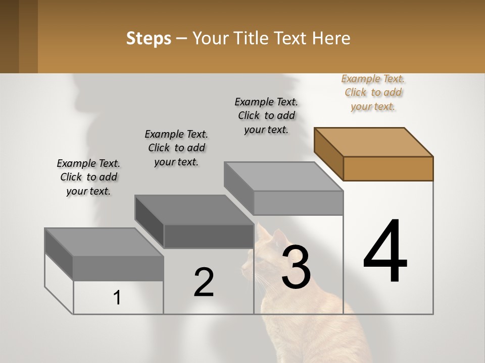 A Cat Sitting In Front Of A Shadow Of A Lion PowerPoint Template