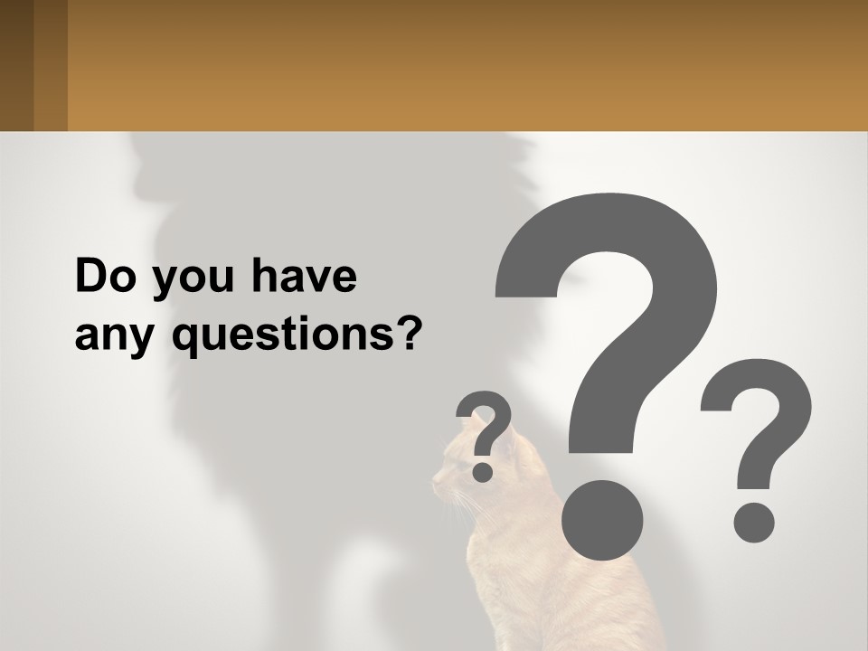 A Cat Sitting In Front Of A Shadow Of A Lion PowerPoint Template