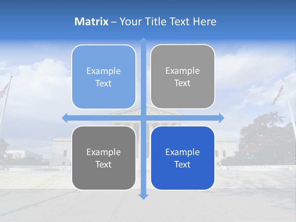 A Large Building With Columns And Flags In Front Of It PowerPoint Template