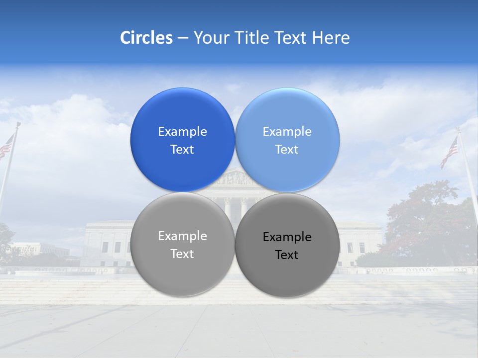 A Large Building With Columns And Flags In Front Of It PowerPoint Template