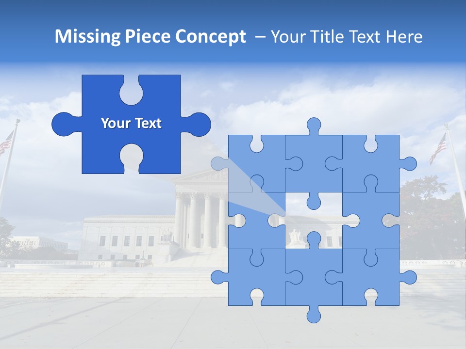 A Large Building With Columns And Flags In Front Of It PowerPoint Template