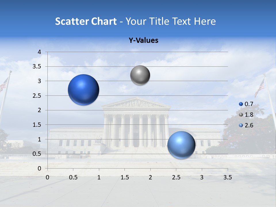 A Large Building With Columns And Flags In Front Of It PowerPoint Template