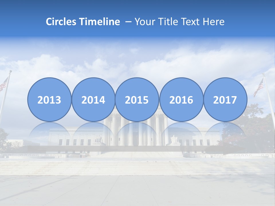 A Large Building With Columns And Flags In Front Of It PowerPoint Template