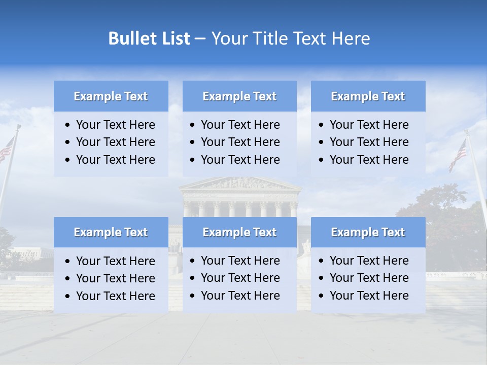 A Large Building With Columns And Flags In Front Of It PowerPoint Template