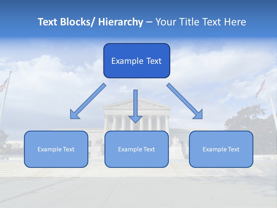 A Large Building With Columns And Flags In Front Of It PowerPoint Template