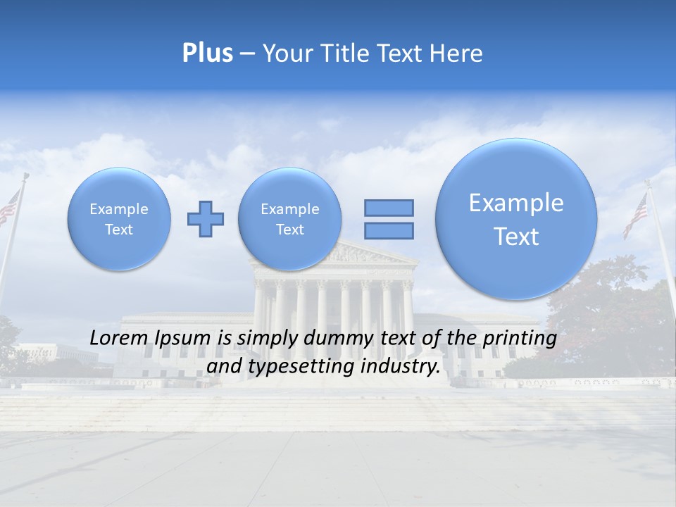 A Large Building With Columns And Flags In Front Of It PowerPoint Template