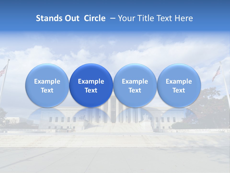 A Large Building With Columns And Flags In Front Of It PowerPoint Template