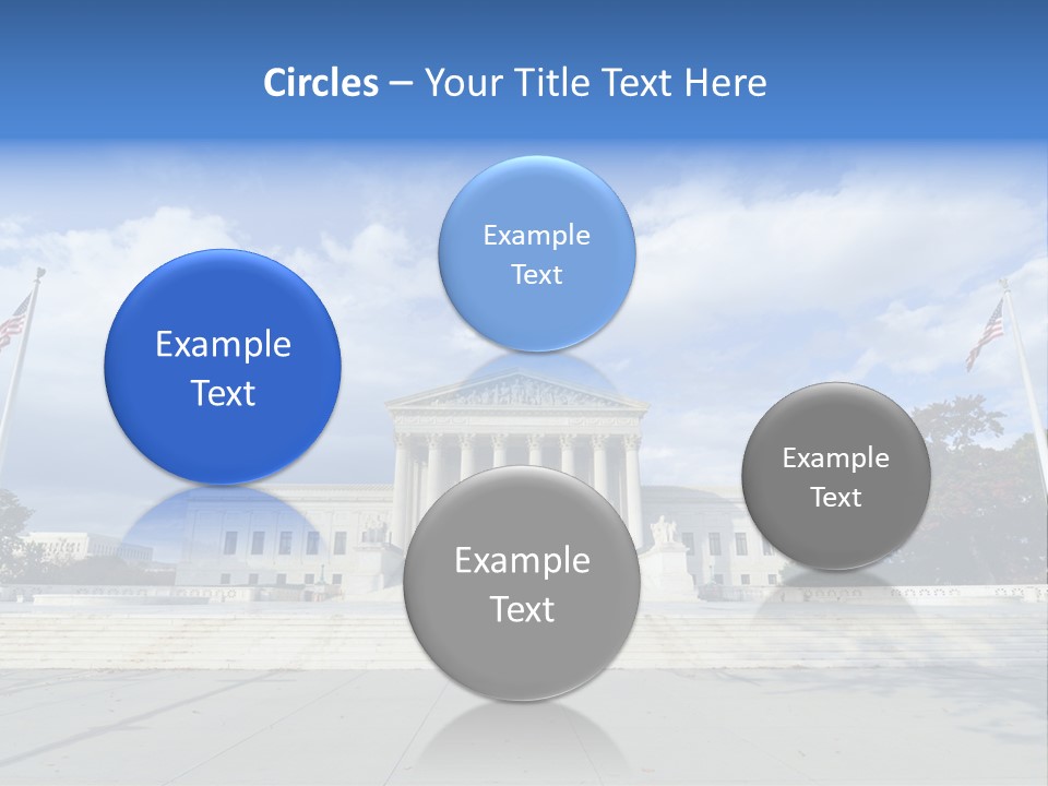 A Large Building With Columns And Flags In Front Of It PowerPoint Template