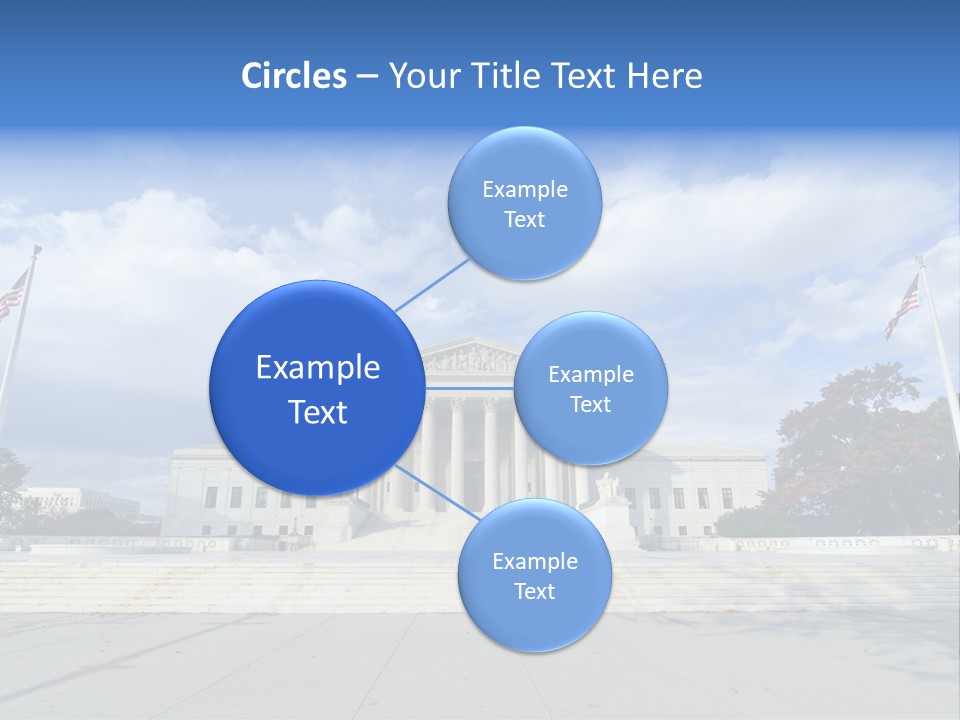 A Large Building With Columns And Flags In Front Of It PowerPoint Template