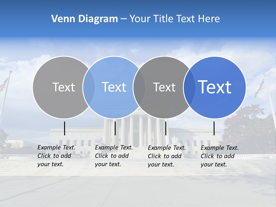 A Large Building With Columns And Flags In Front Of It PowerPoint Template