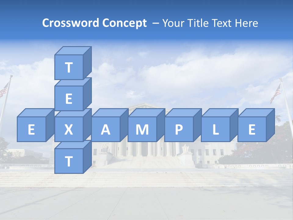 A Large Building With Columns And Flags In Front Of It PowerPoint Template