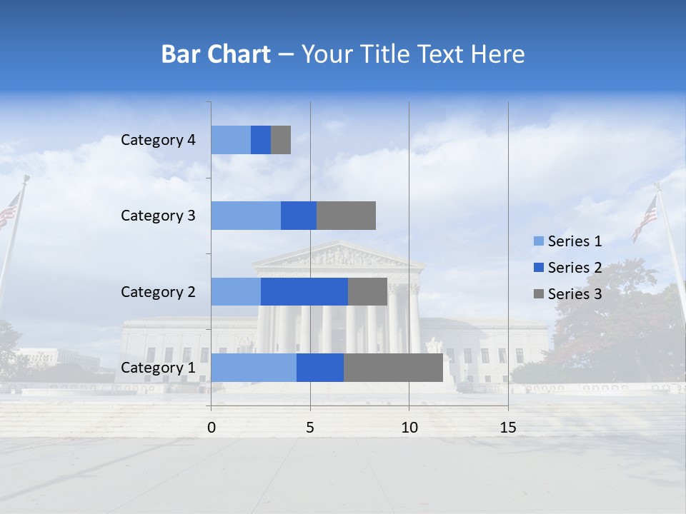 A Large Building With Columns And Flags In Front Of It PowerPoint Template
