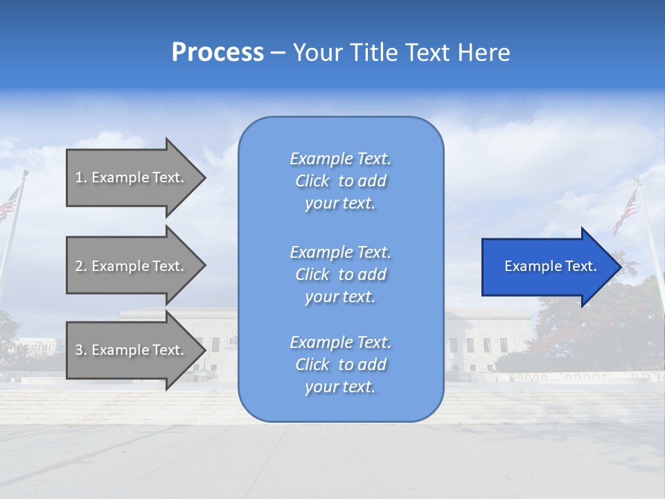 A Large Building With Columns And Flags In Front Of It PowerPoint Template