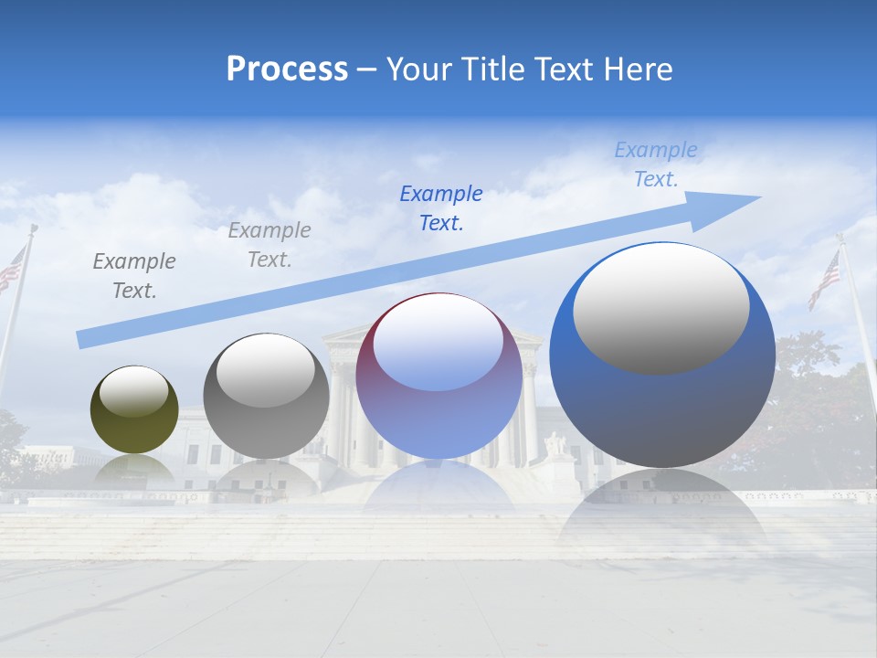 A Large Building With Columns And Flags In Front Of It PowerPoint Template