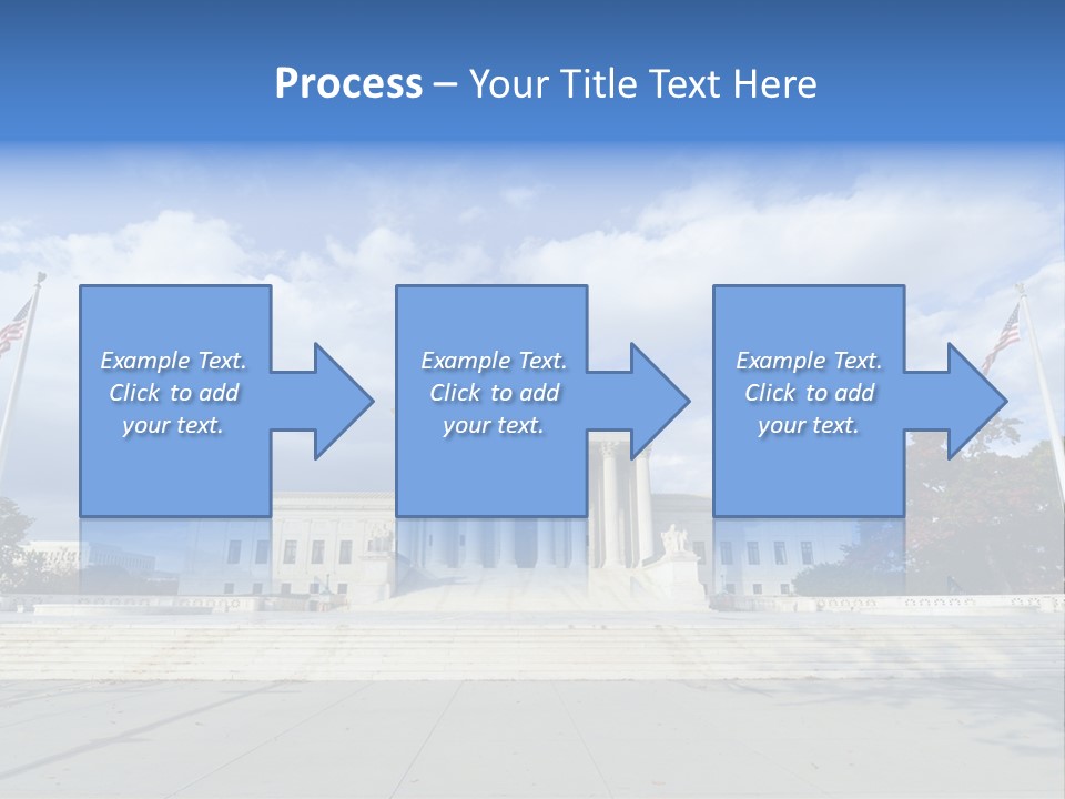 A Large Building With Columns And Flags In Front Of It PowerPoint Template