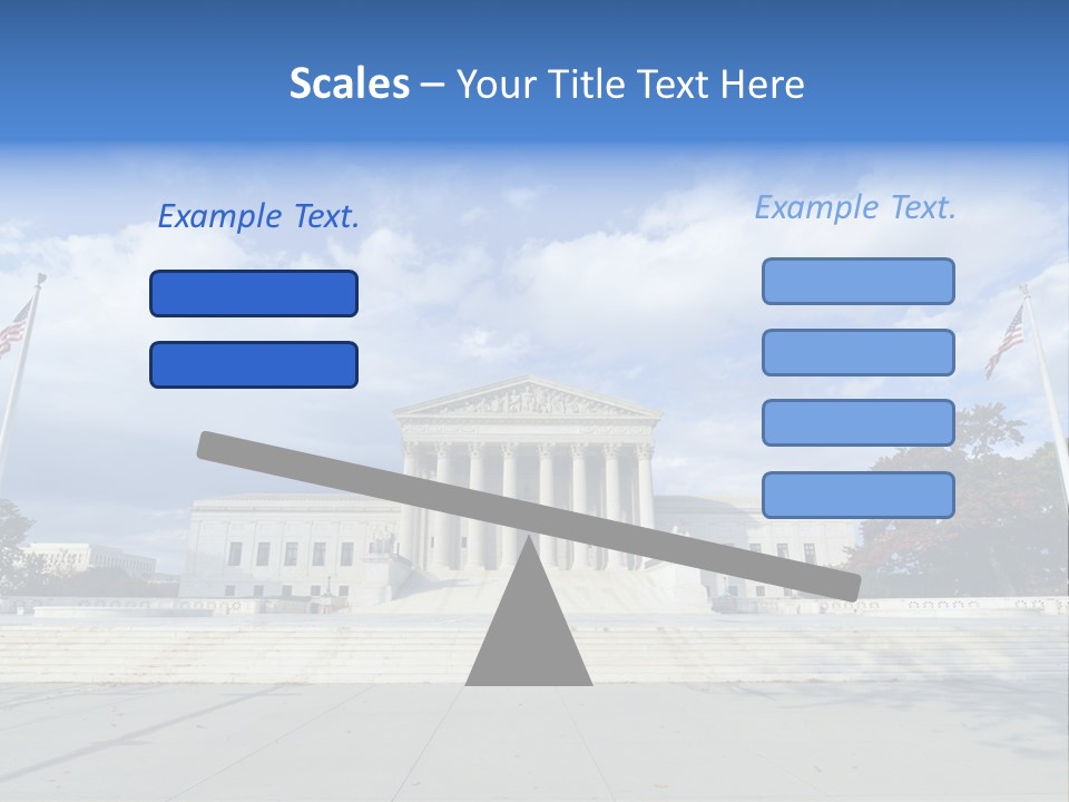 A Large Building With Columns And Flags In Front Of It PowerPoint Template