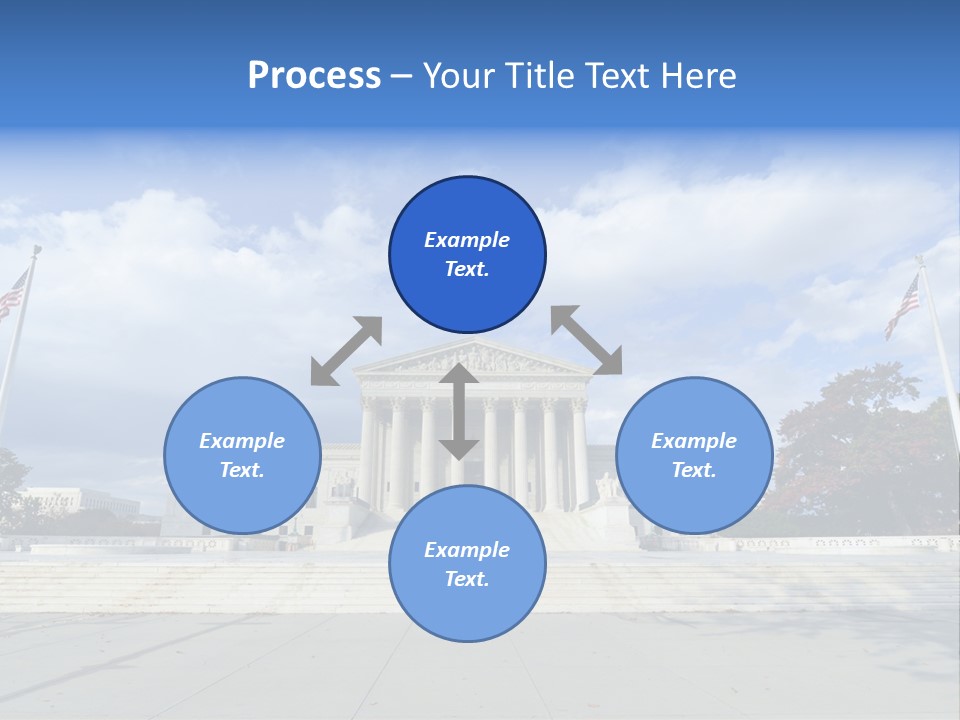 A Large Building With Columns And Flags In Front Of It PowerPoint Template