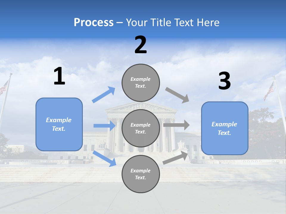 A Large Building With Columns And Flags In Front Of It PowerPoint Template